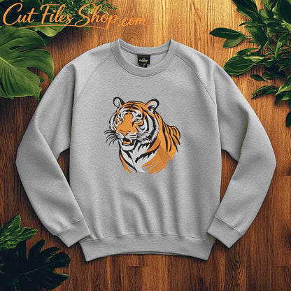 animal embroidery design tiger face