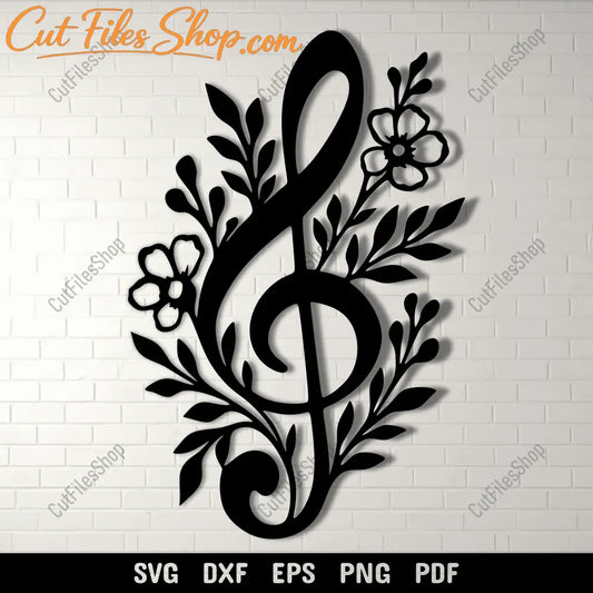 Treble clef SVG music note design