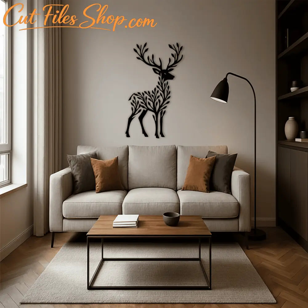 Artistic animal tree silhouette design