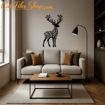 Artistic animal tree silhouette design
