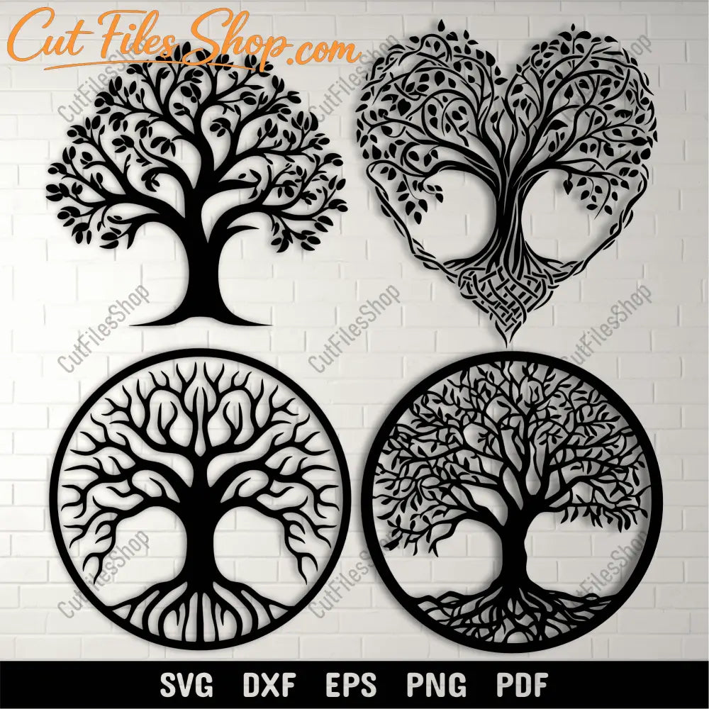 Tree Art DXF for CNC – Heart Tree SVG for Cricut & Sublimation Projects