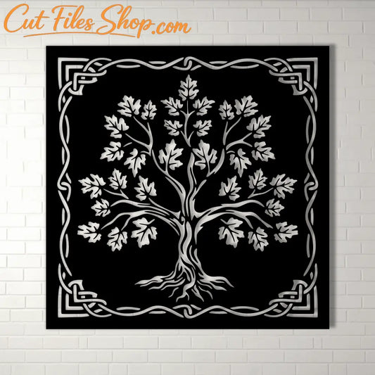 Tree Panel DXF for Laser and Plasma Cutting, DIY Art Screen SVG for Cricut, Cut files shop