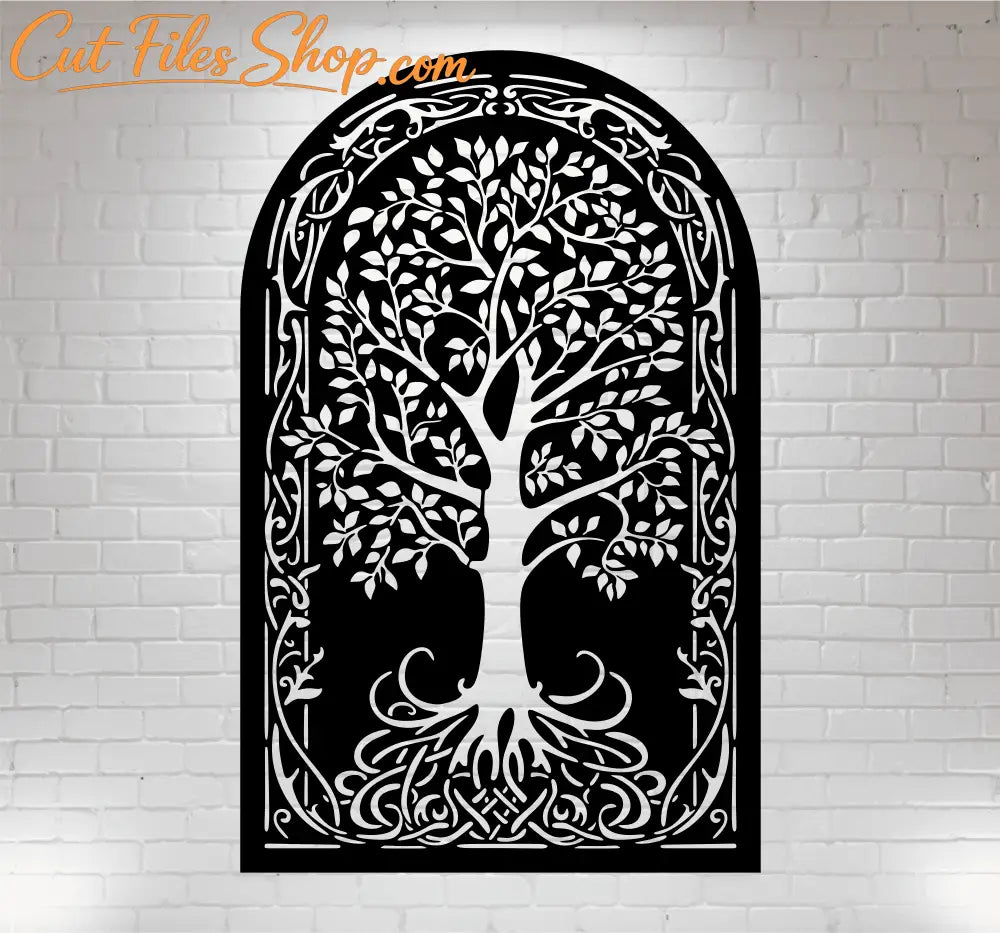 Tree Art DXF for CNC, Cricut SVG Files for Tree Panel, Wall Decor Design, Metal decor, Gate CNC design