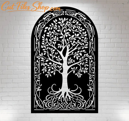 Tree Art DXF for CNC, Cricut SVG Files for Tree Panel, Wall Decor Design, Metal decor, Gate CNC design
