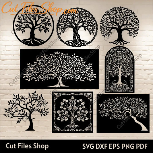 Tree Art Panels DXF SVG for CNC Laser and Plasma cutting, Home Decor / Gate DIY, Tree gate dxf, Tree of life SVG for Cricut, Download Now!