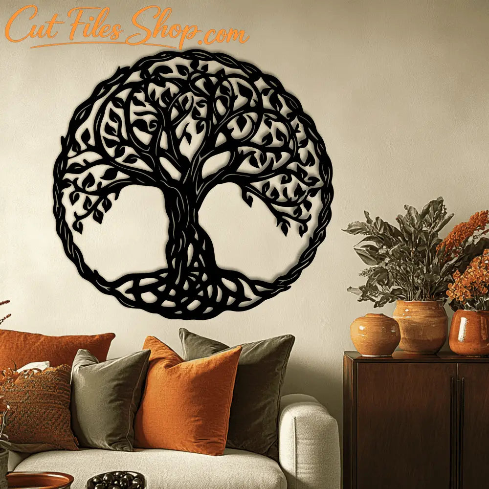 CNC Plasma Cut Tree Panel, Tree DXF for Laser, SVG Art for Wall Decor