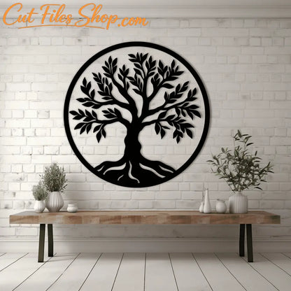 Laser Cut Tree Panel DXF, SVG Art Screen for Wall Decor, Plasma Cut File, Best Vector site
