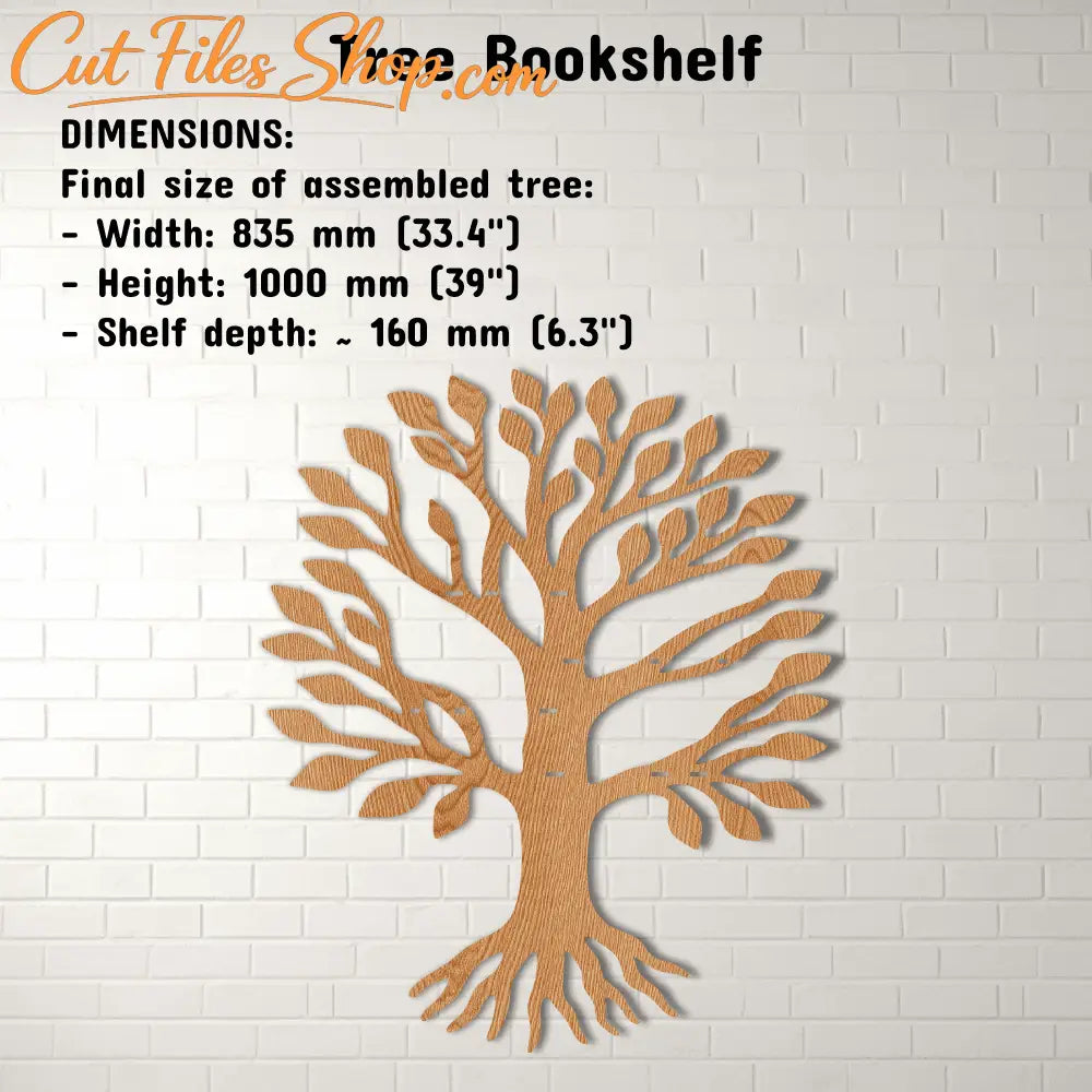 Laser cut tree shaped bookcase for nursery room