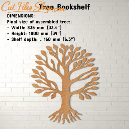 Laser cut tree shaped bookcase for nursery room