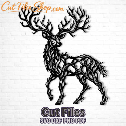 Deer tree dxf files for laser cut