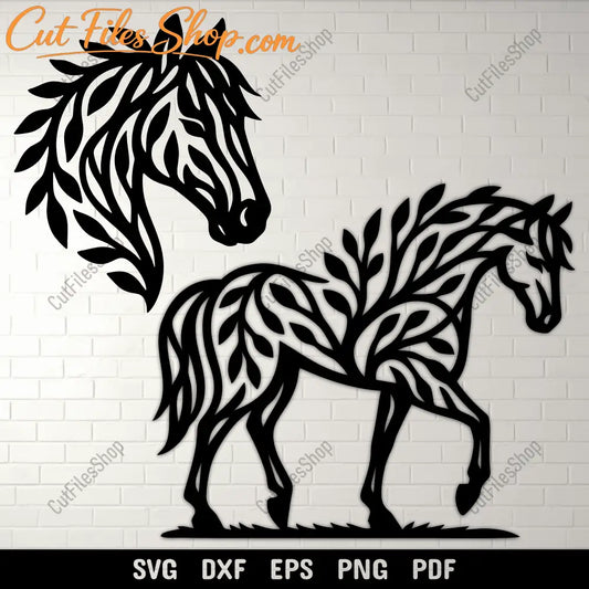 Tree branch horse silhouette SVG