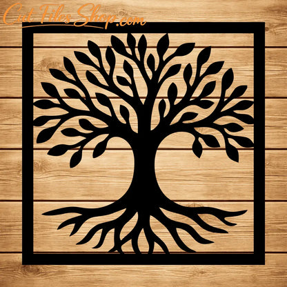 Tree svg dxf for laser engraving