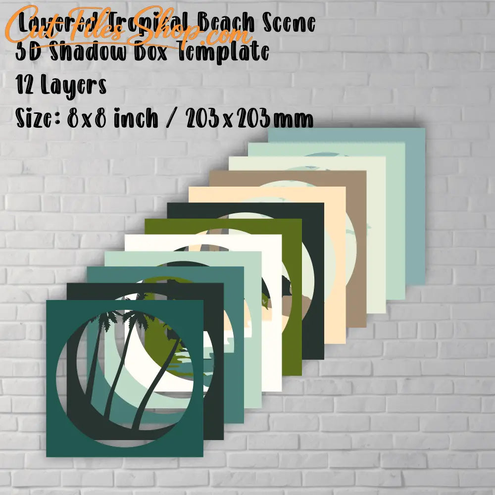 Sea scene 3d layered cut files for cricut, silhouette, cardstock svg, dxf for laser cut, glowforge svg, instant download