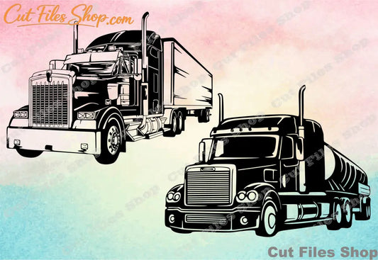 Truck vector, svg vector, cut files, dxf for laser