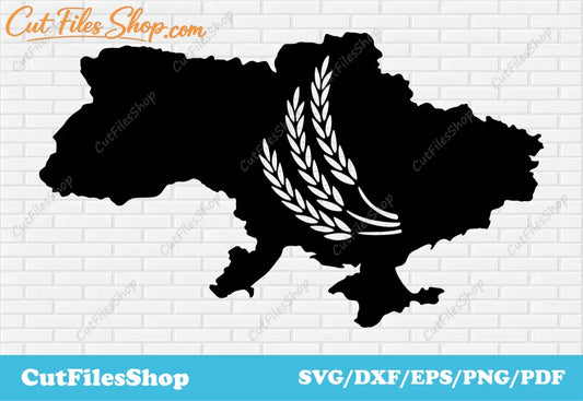 Ukraine map svg, vector images for t shirt designs, dxf for laser cut, Silhouette files, Ukraine png, Ukraine dxf, Ukraine vector images, vector for shirt, dxf for cnc, dxf images