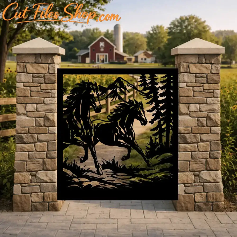 Farm Horse Gate cnc design Download
