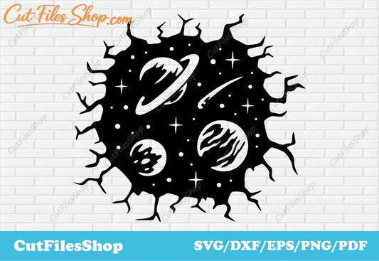 Universe svg for cricut, Wall decor making, laser cutting metal, vinyl cut files, svg crafts, cut files, planet dxf svg, stars svg for cricut, decor dxf, digital download svg dxf, free svg files, free vector download