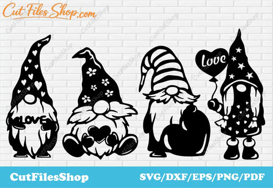 gift making at home, Valentine gnomes SVG for cricut, valentine's day dxf files, valentine's gnomes, valentine's day svg for shirts, I love you svg files, valentine's day svg free, Vinyl cutting files, Dxf files for laser cut, CNC files, free valentine svg files for cricut, love free svg, gnomes svg files, Valentine Gnome Images