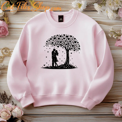 love tree couple silhouette svg for cricut