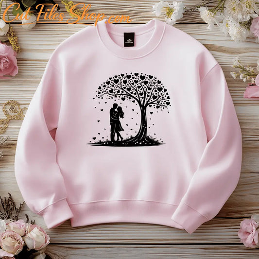 love tree couple silhouette svg for cricut