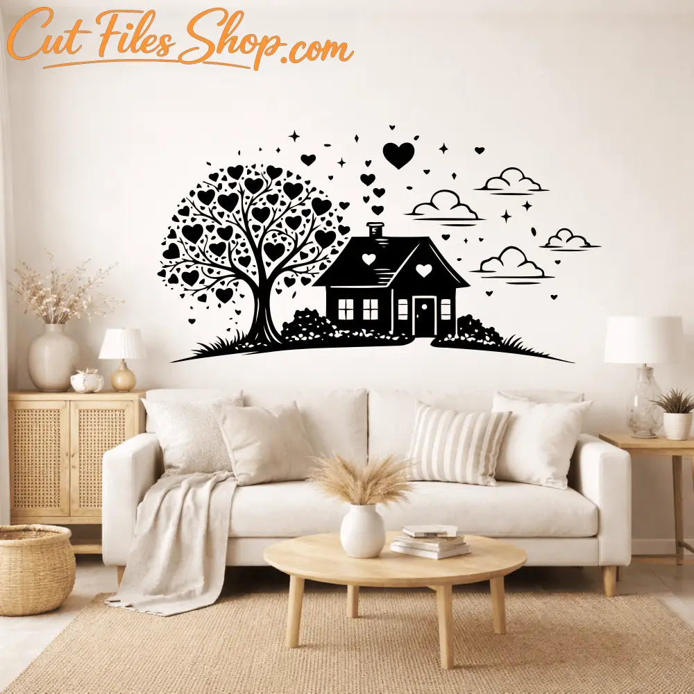 couple home love silhouette svg file