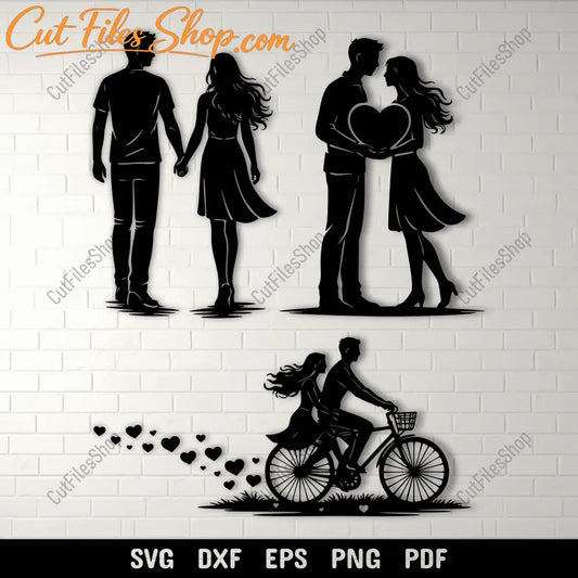 Romantic Couple SVG DXF EPS PNG for Cricut, laser cutting, CNC and sublimation