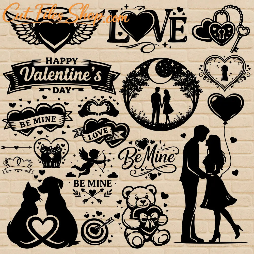 Valentine sign designs SVG DXF for laser cutting and CNC projects
