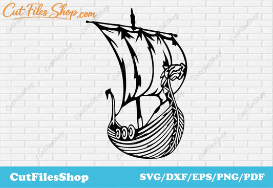 Viking ship svg file, ship vector image, t shirt design making, dxf images, t shirt cut file, cnc dxf file, eps files, svg files, dxf files, dxf decor, dxf art, CNC files for Laser and Plasma Cutting, Vector images for t shirt making, Clip Art dxf, Svg files for cricut and Silhouette Cameo
