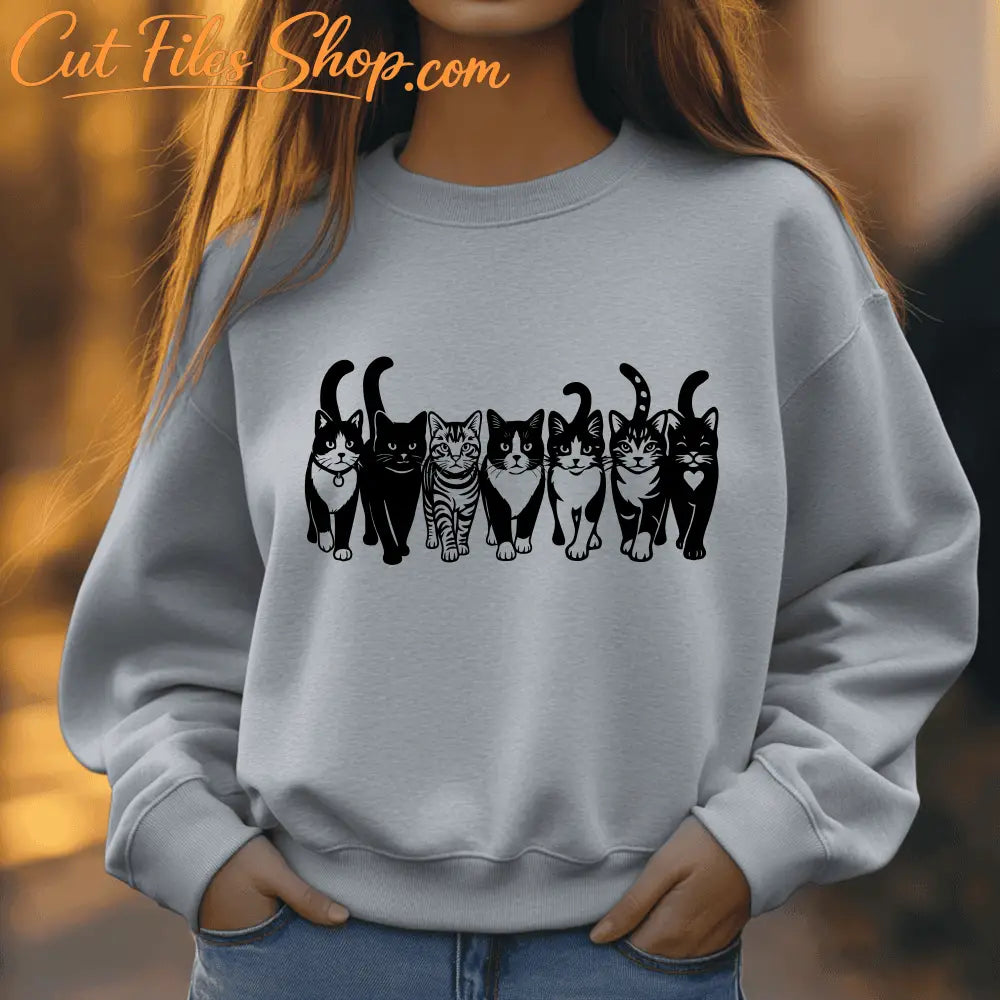 Multiple cats walking SVG PNG for Sublimation T-shirt design