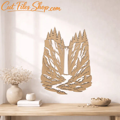 Mountain forest DXF file for laser cutting