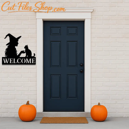 Halloween Witch welcome sign DXF for home decoration projects