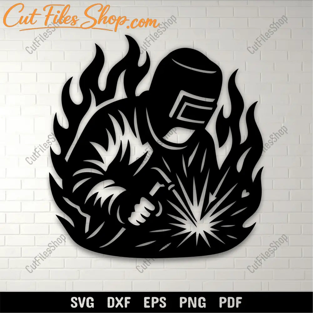 Welder SVG DXF PNG for CNC laser cutting