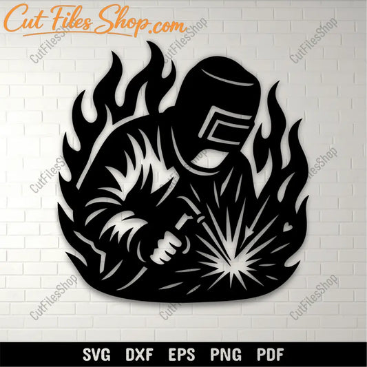 Welder SVG DXF PNG for CNC laser cutting