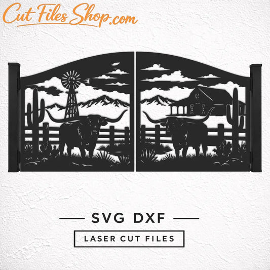 Farm entrance gate SVG DXF for CNC plasma.
