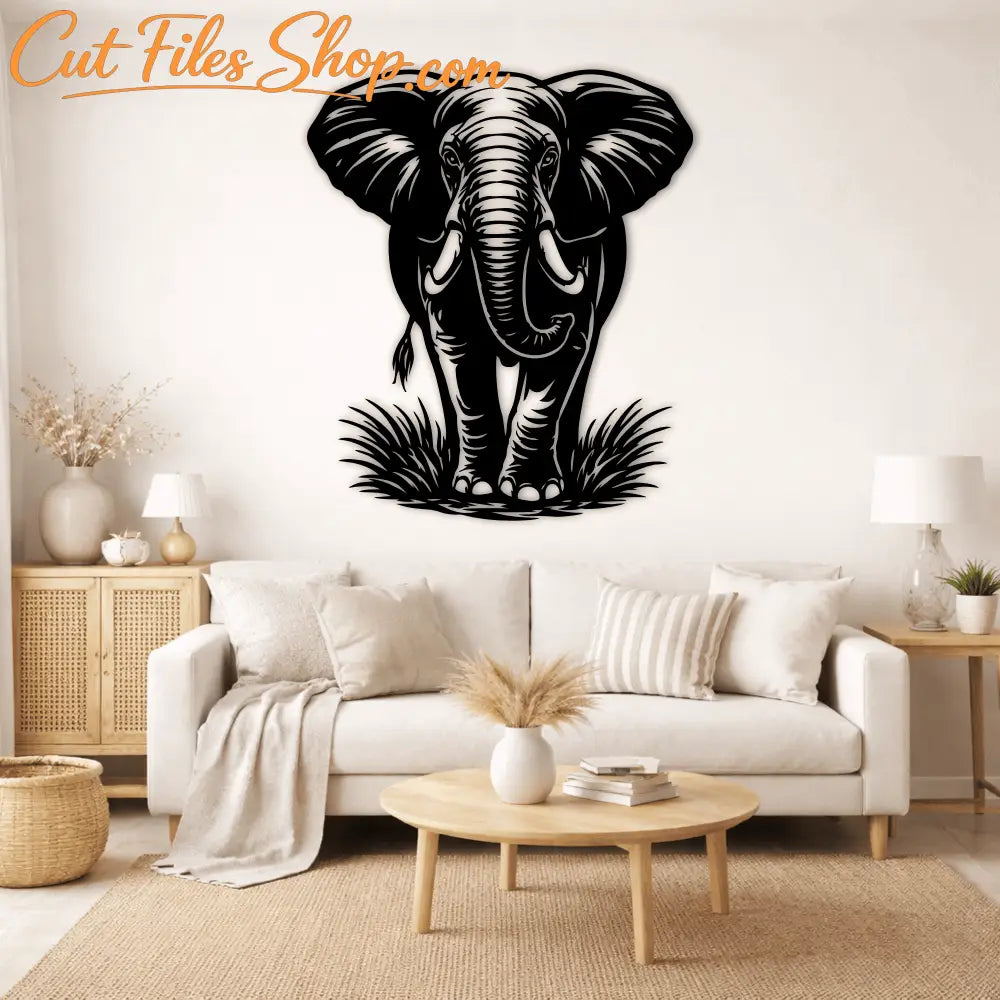 lephant SVG DXF for CNC metal wall art