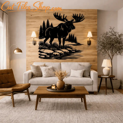 Moose SVG EPS for laser cutting and plasma projects