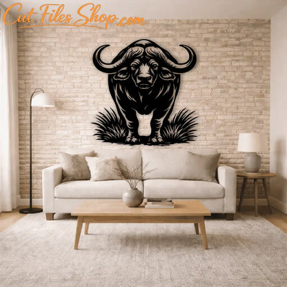 Wildlife buffalo DXF for CNC wood signs and metal decor