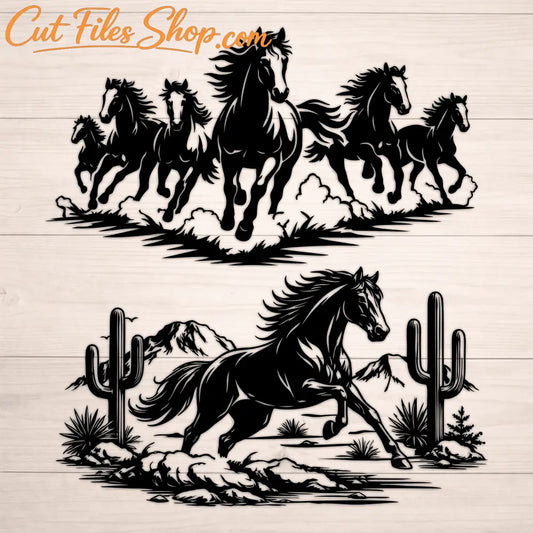 Horses svg laser cut files
