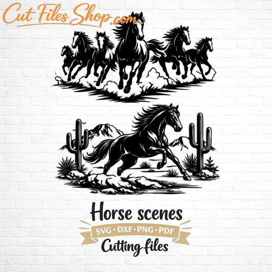 wild horse running svg