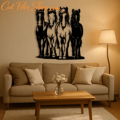 Running horse bundle EPS vector design for wall art
