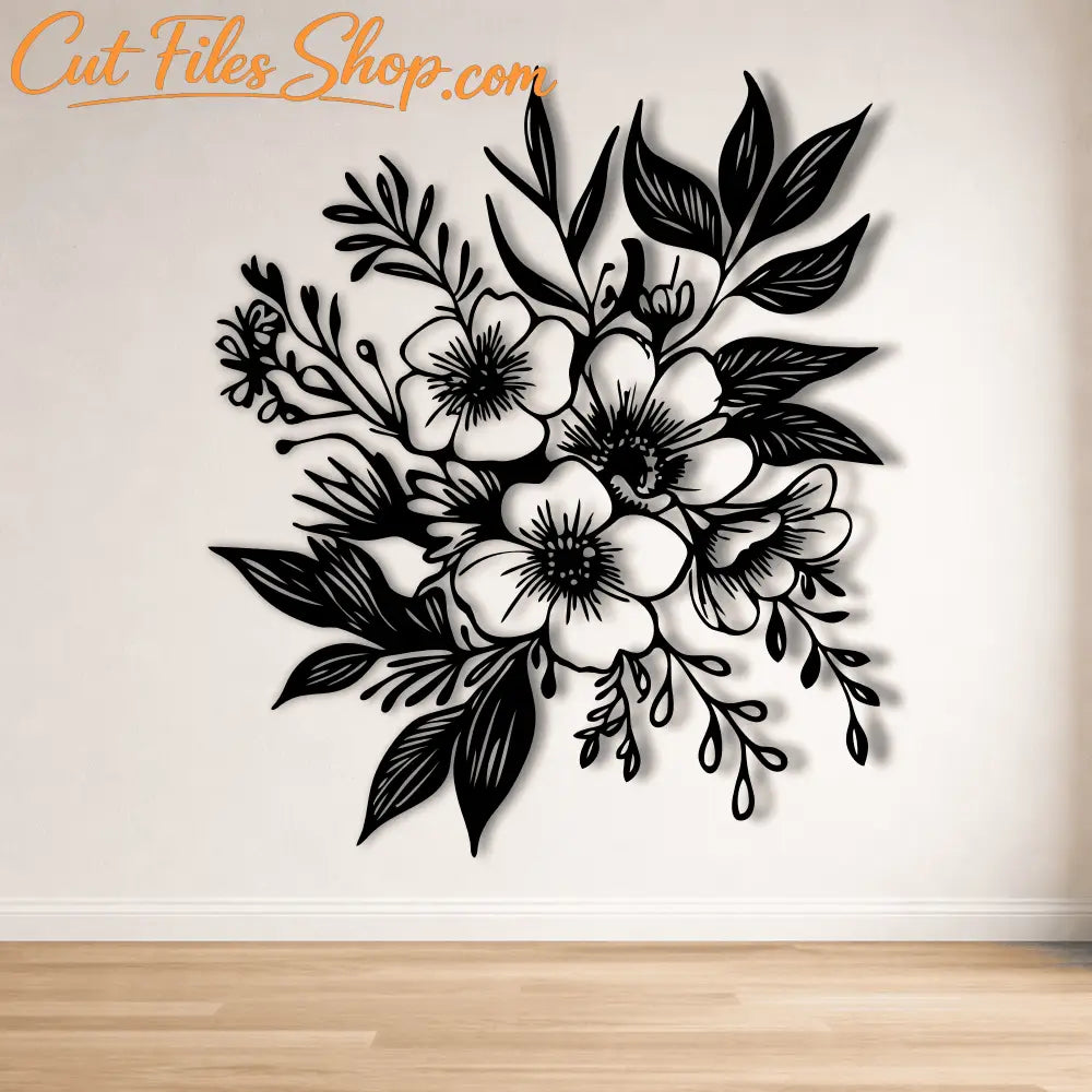 Wildflower arrangement SVG cut file for Glowforge and laser machines