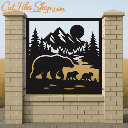 Family Bear artwork SVG PNG for Silhouette, xTool and sublimation printing
