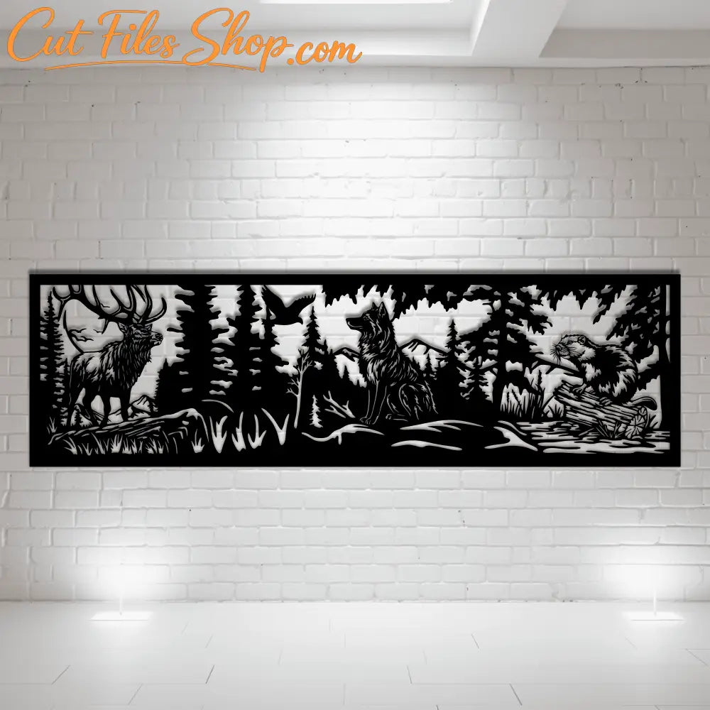 Vector Wildlife Panels DXF, CNC Laser Cutting Art for Railings