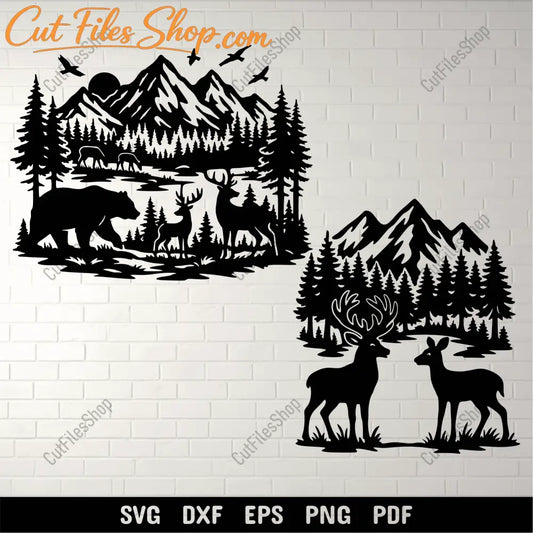 Wildlife cut files for laser engraving