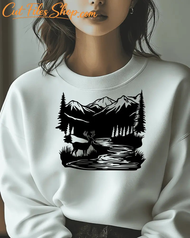 Sublimation Art: Deer and Mountain SVG for Cricut Crafts