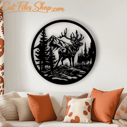 Deer scene Art DXF – SVG for Cricut, Laser & CNC Cutting Projects
