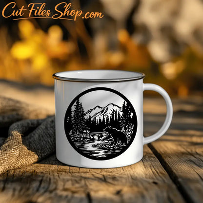Fishing Bear CNC & Cricut Cutting Files – DXF, SVG & Sublimation PNG