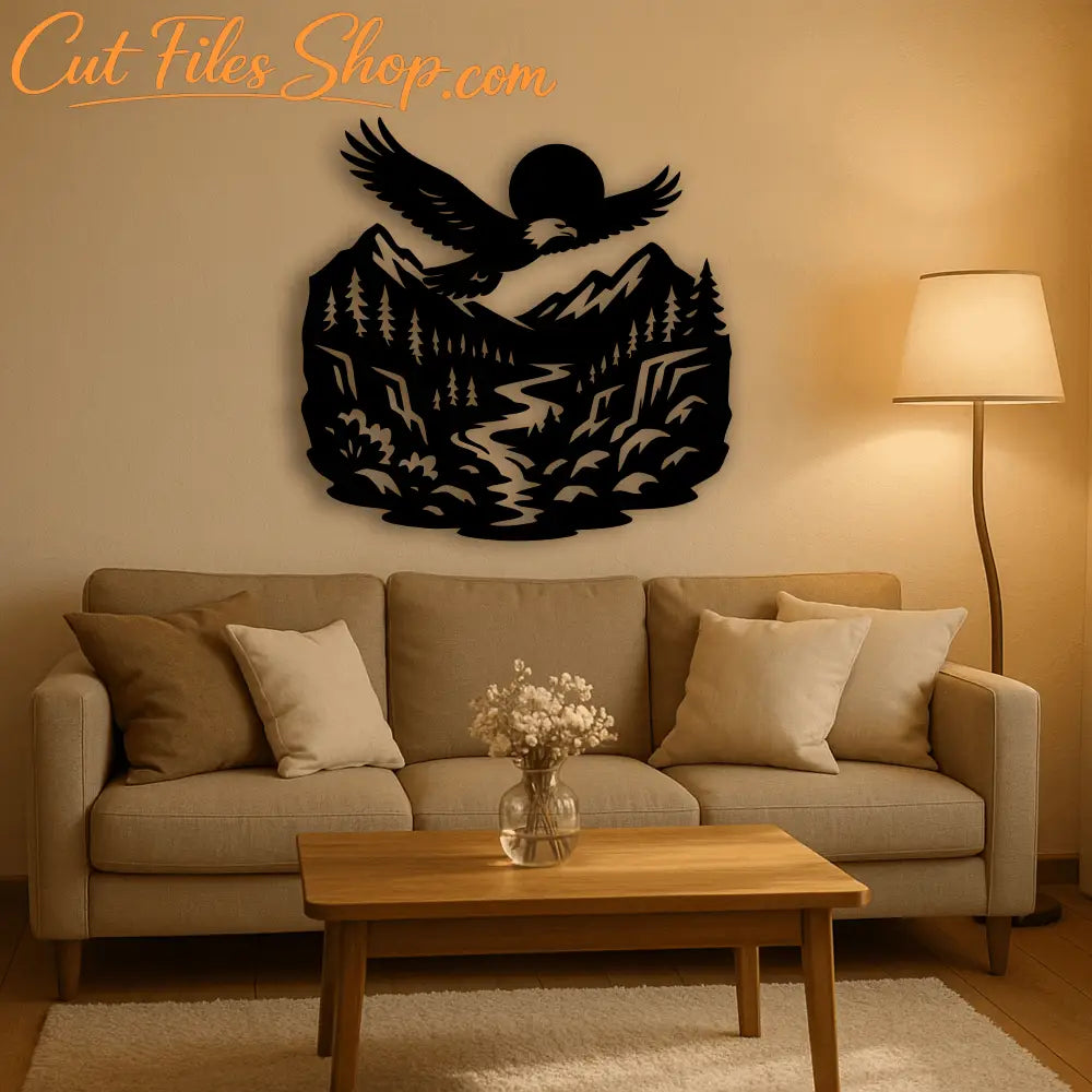 Eagle mountain silhouette SVG for plasma projects