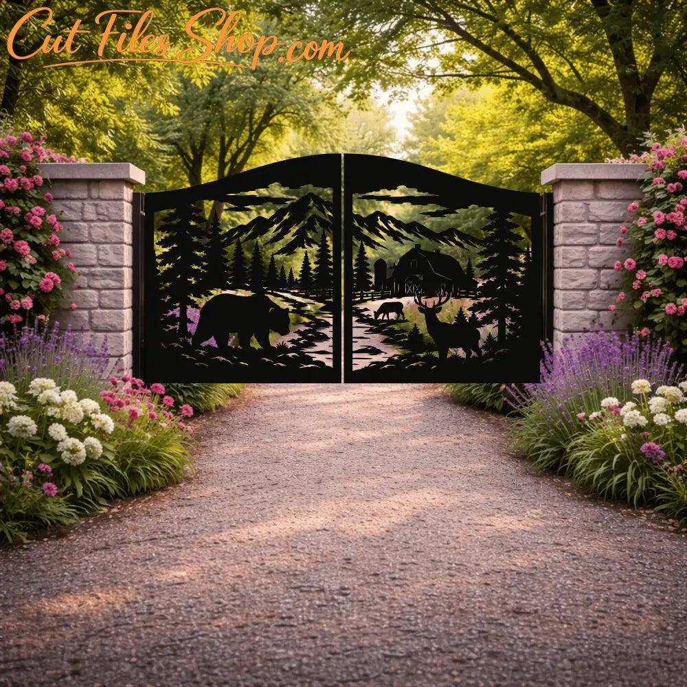Rustic wildlife gate panel bundle for laser cutting