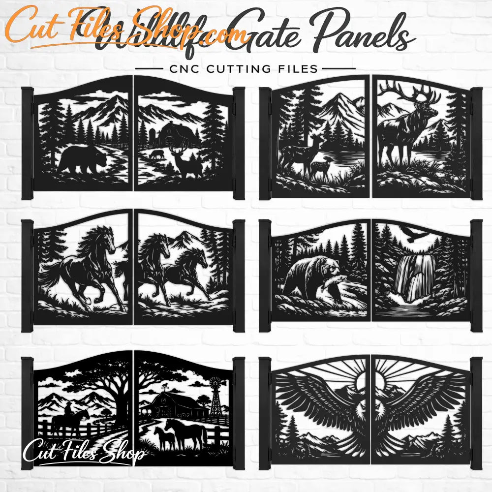 Wildlife gate panels SVG DXF bundle for CNC plasma cutting